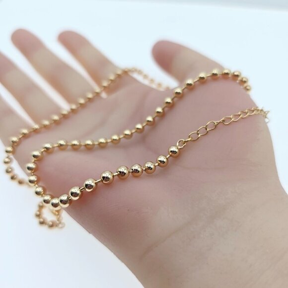 Rose Gold Polished Ball Chain Necklace for Women, 45cm Adjustable, XPNL0050 - Picture 11 of 13